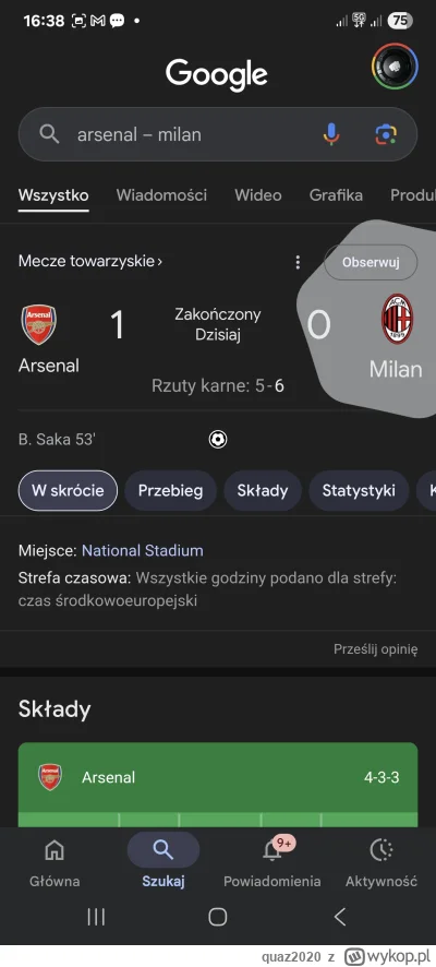 quaz2020 - @BonerBogdan no jakis poyebany mecz xD po karnych niby wygrał Milan ale je...