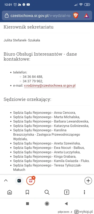 pilprzem - A to sedziowie z wydzialu rodzinnego w Częstochowie. Plec nieprzypadkowa