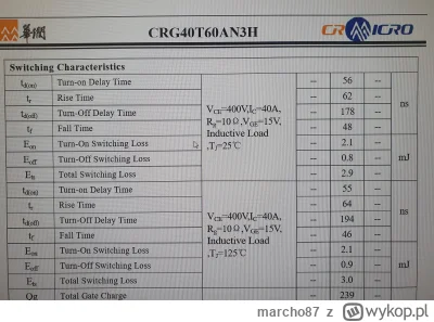 marcho87 - Patrze na datasheet chińskiego tranzystora igbt do spawarek i nie widzę ni...