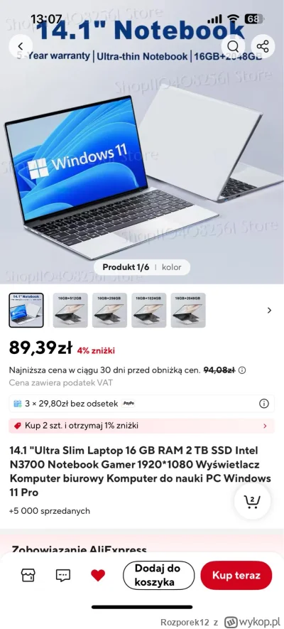 Rozporek12 - O co tutaj chodzi, że jakiś laptop jest za mniej niż 100zł ? 

to jest j...