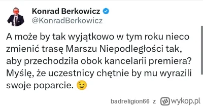 badreligion66 - #polityka Żeby być bliżej Tuska, Berkowicz chce zmienić trasę marszu ...