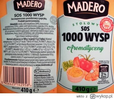 wkto - #listaproduktow
#sos1000wysp majonezowo-pomidorowy z papryką Madero #biedronka...