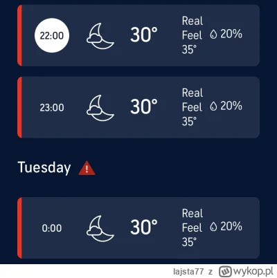 lajsta77 - Środek nocy a temperatura odczuwalna 35 stopni, jutro zapowiada się kolejn...