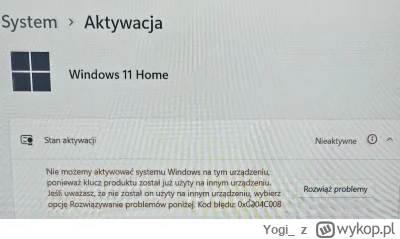 Yogi_ - Mireczki, kupiłem nowy komputer na allegro, próbuje aktywować Windowsa ale ma...