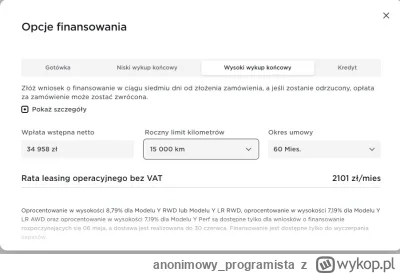 anonimowy_programista - Kiedy Tesla dodała możliwość wykupu przy leasingu?

#tesla #s...