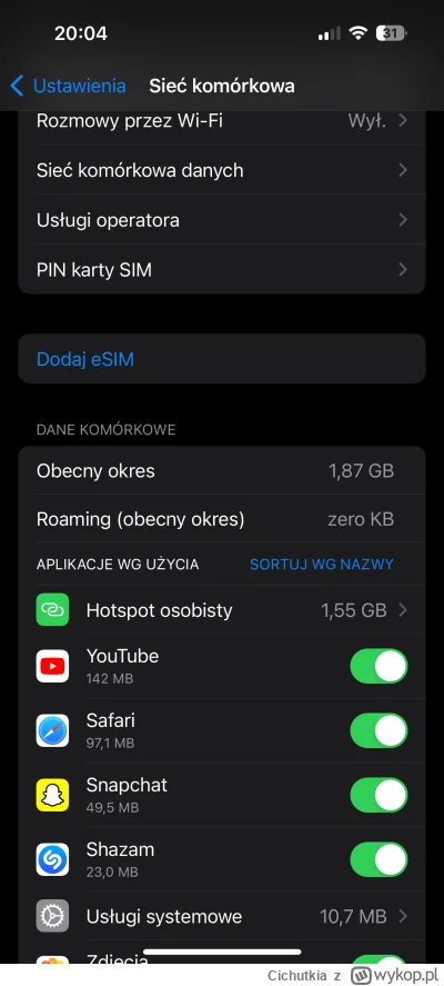 Cichutkia - Czy może ktoś wie, dlaczego hotspot osobisy zabiera dane w Iphone? Oczywi...