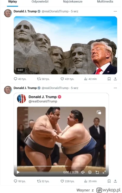 Wayner - #wojna wchodzisz sobie na profil prezydenta największego sojuszniczego kraju...