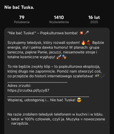 sznioo - @adi0: opis oryginalnego nagrania to jeszcze większy cringe (－‸ლ) 
https://y...