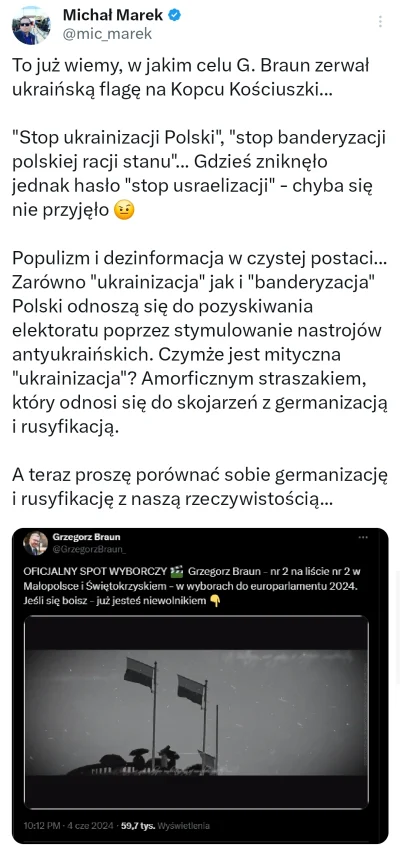 officer_K - k0nfederacja, której członkiem jest grzegorz "ruski grześ" braun to jawna...