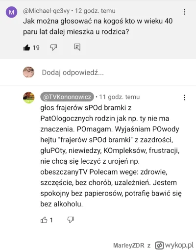 MarleyZDR - krecik jest tak odklejony, że szkoda słów XDDD na każdy komentarz odpowia...