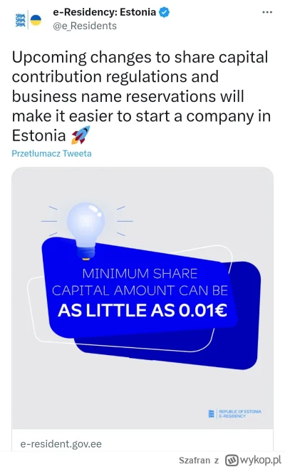 Szafran - Czy wiesz, że możesz zostać e-rezydentem Estonii i prowadzić firmę w UE cał...