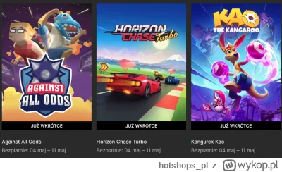 hotshops_pl - 3 Gry za darmo w Epic Games Store- Kangurek Kao / Horizon Chase Turbo /...