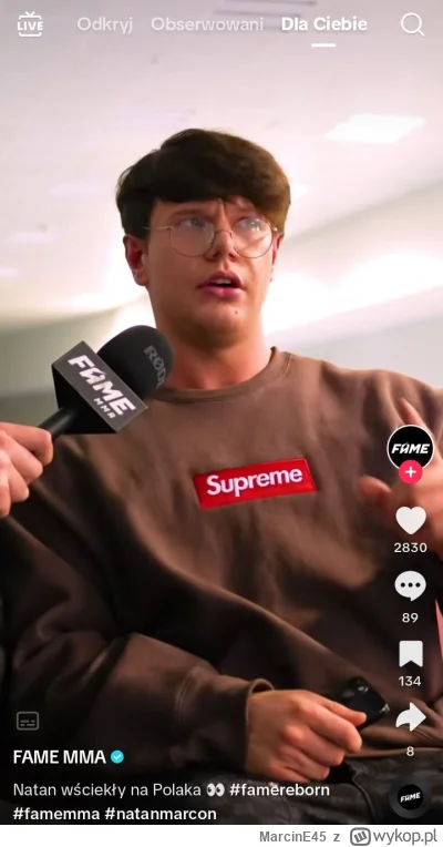MarcinE45 - Dobra ale szanuje typa co prowadzi oficjalny profil FAME na tiktoku
wstaw...