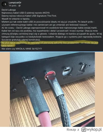 Roszp - Ja mam tylko dwa pytania w takim razie:
1. Czy to oznacza, że audiofilskie ka...