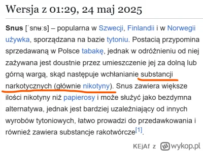 KEjAf - @KEjAf: wpół do drugiej dziś, dodali "narkotycznych" i parę groźnych słów. 

...