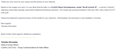 DzikWesolek - @darek-jg: Napisałem do Claasa i co ciekawe szybko odpowiedzieli i pode...