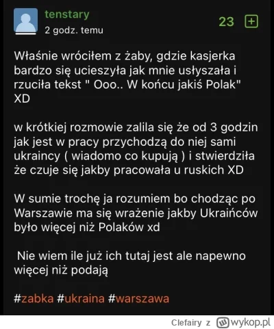 Clefairy - Gdyby nie Ukraińcy to Żabka w środku Warszawy nie miałaby żadnego klienta ...