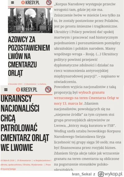 Ivan_Sekal - @KarmelkowyZubr: najlepsze że to AZOV dba o cmentarz orląt lwowskich. I ...
