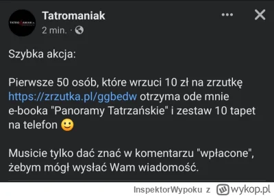 InspektorWypoku - Kojarzycie taki fanpage jak Tatromaniak? Przez wiele lat można było...