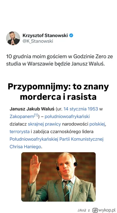 JAn2 - To są jaja? To teraz będziemy już normalizować morderców i zapraszać ich na wy...