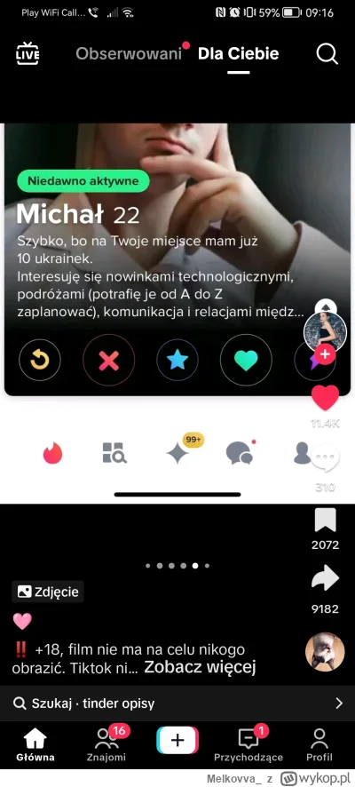 Melkovva_ - Nosz kurde urzekł mnie ten opis xD
#tinder #dzban