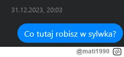 mati1990 - @Erikaa: albo odgryza się za sylwka xD
nie odpisała :(