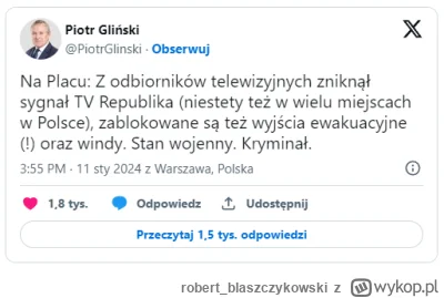robert_blaszczykowski - Tusk osobiście zablokował windy w republice. 
A zły sygnał to...