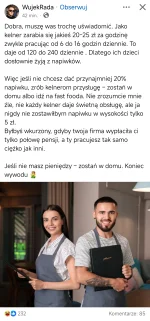 dam115 - Ale się chłop odkleił xD 

Jak cię biedaku nie stać na 20% napiwku to masz z...