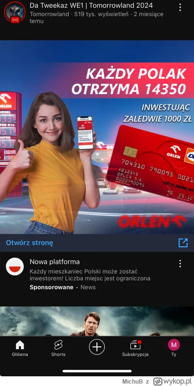 MichuB - Mirki też na yt pojawiają wam się reklamy "inwestycji" w Orlen?
Zastanawiam ...