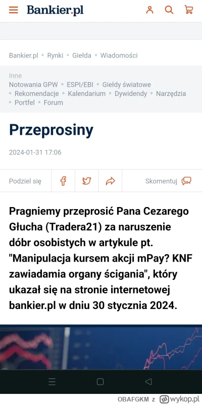 OBAFGKM - Bankier przeprasza tradera xD
#gielda