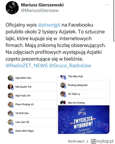 Kefirowa1 - Post PISu na Facebooku polubiało 2k azjatek. Farmy trolli w akcji #bekazp...