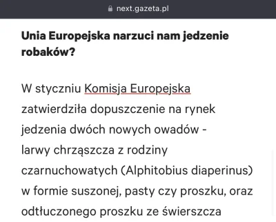 DocentJanMula - @Klimbert tak jak jedzenie robaków? to UE dopuściła jakies psie mięso...