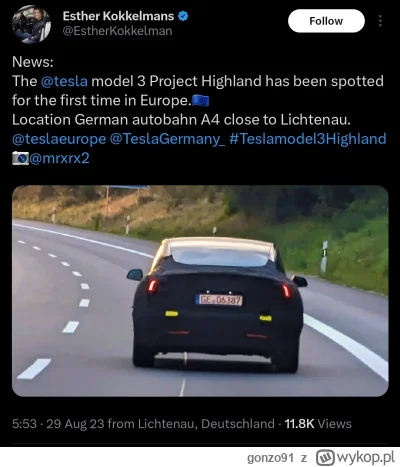 gonzo91 - Highland już na eurpejskich drogach. #tesla #ev #gielda