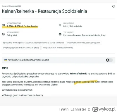 Tywin_Lannister - Ogłoszenie o pracę, które nagłośnił @Rainmaker97