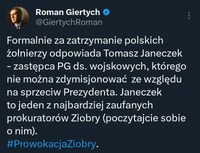 JohnMcGlennon - @Ggregor a teraz spójrzmy kto odpowiada za zatrzymanie żołnierzy i kt...