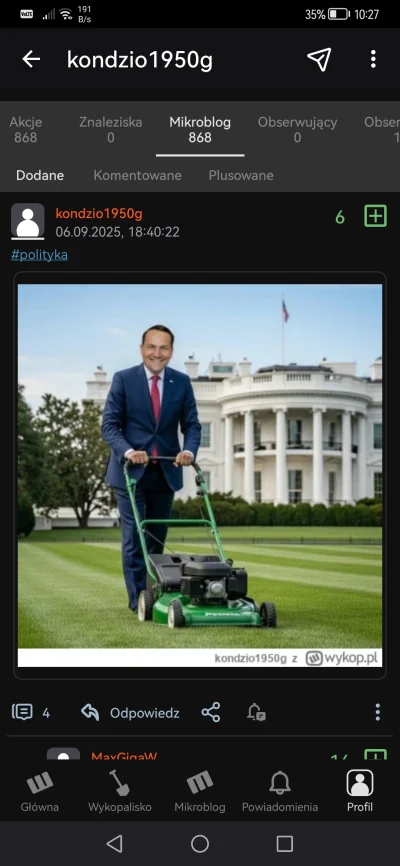 Sarza01 - @kondzio1950g
Pisowska szmata, ze nawet sie wstyd przyznać?