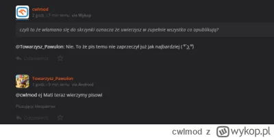 cwlmod - @Towarzysz_Pawulon: Ty już lepiej nic nie pisz xD