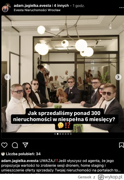 Gensek - Dlaczego pośrednicy nieruchomości noszą okulary w pomieszczeniach?

SPOILER
...