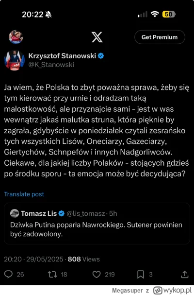 Megasuper - Miałem nie iść na wybory. Ale zesrańsko Stanowskiego po wygranej Rafała t...