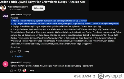 eSUBA94 - widzowie atora sobie wmówili że on sie czasem może bać publikować tych tajn...