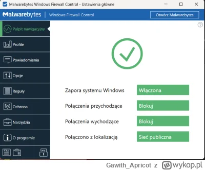 Gawith_Apricot - Polecam nakładkę na windowsowy firewall, wersja PL. 
Malwarebytes Wi...
