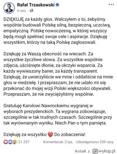 Ko5aK - PiS po ogłoszeniu wstępnych wyników w których minimalnie przegrywał "Przekręc...