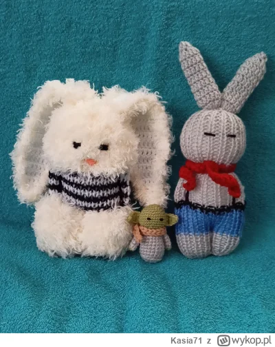 Kasia71 - #kroliki #zajac i malutki brelok inspirowany #babyyoda z #starwars .    :) ...