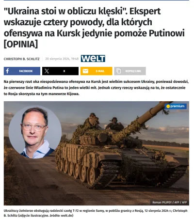 Wilczynski - #ukraina Artykuł z WELT, a ekspert nieiecki. Niemcy więc piszą, że im ba...