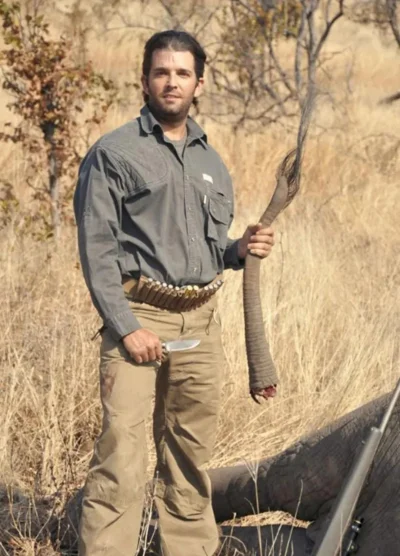 cheeseandonion - Donald Trump Jr. holding the tail of an elephant he just cut off