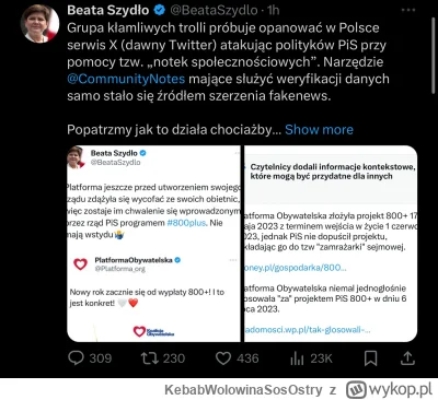 KebabWolowinaSosOstry - Becia właśnie zesrała się o comminity notes na Twitterze ( ͡°...