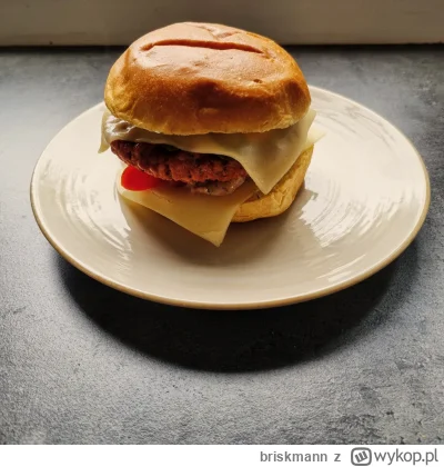 briskmann - Sobotni obiad
Hamburger. Wieprzowina, plastry sera, pomidor i ogorki

#go...