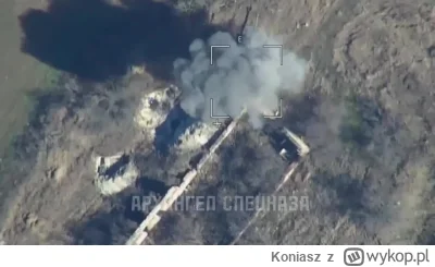 Koniasz - Zniszczona ukraińska haubica M777 przez rosyjskiego drona Lancet.

#ukraina...