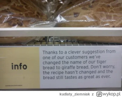 kudlaty_ziemniak - @Logytaze: Z tygrysa w żyrafę. Jak w tej historii z chlebem.