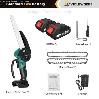 n____S - ❗ VIOLEWORKS 8 Inches Electric Cordless Chain Saw with 2 Batteries [EU]
〽️ C...